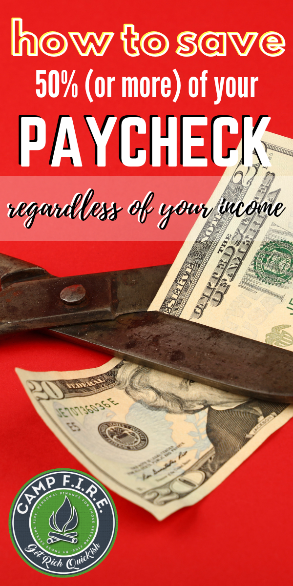 A large #savingsrate of 50% or more is required if you want to reach #FIRE. Learn #HowToSaveMoney, like half or more of your #Income so you can reach #FinancialIndependence and #RetireEarly