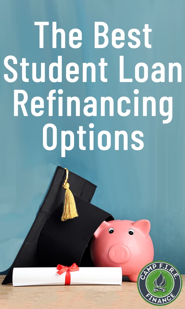 The Best Student Loan Refinancing Options - graduation mortarboard, diploma, and piggy bank